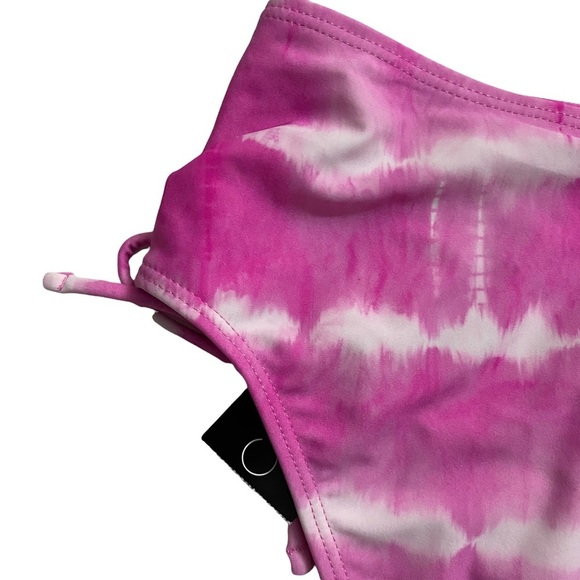 California Waves Pink Tie Dye High Waist Bikini Swim Bottoms Juniors Large L - Picture 9 of 15